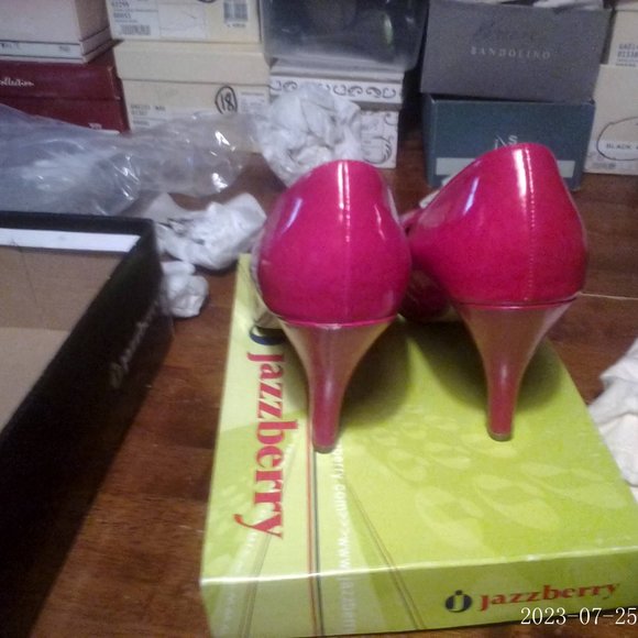 Jazzberry size 10 open toe heels - Picture 5 of 6